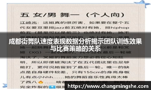 成都街舞队速度表现数据分析揭示团队训练效果与比赛策略的关系