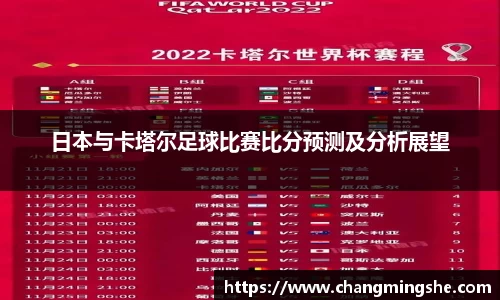 日本与卡塔尔足球比赛比分预测及分析展望