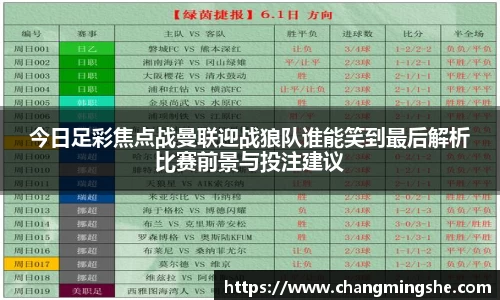 今日足彩焦点战曼联迎战狼队谁能笑到最后解析比赛前景与投注建议